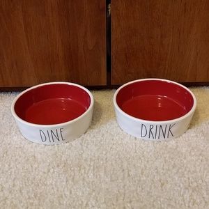 Set of 2 Rae Dunn Dine & Drink Pet Bowls